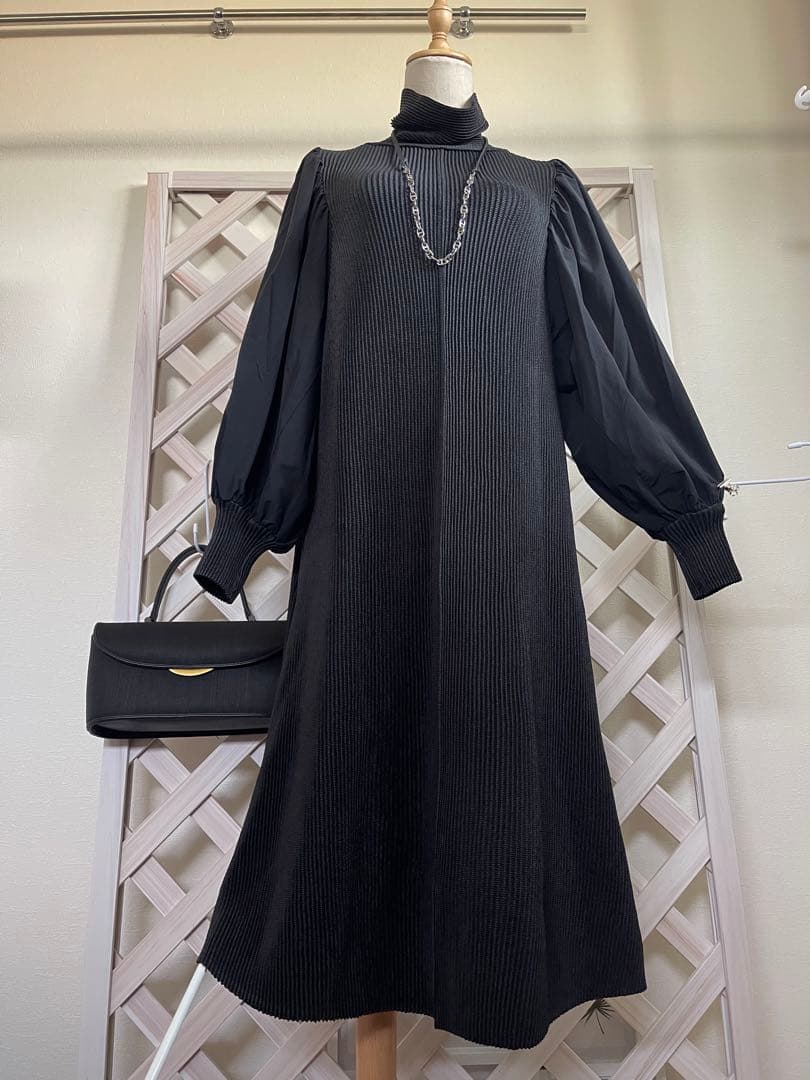 アビちゃん⭐︎13号◎ ⭐︎スペッチオ　⭐︎ 激伸び　黒　体型フルカバー⭐︎　ワンピース イベントセール】 大きいサイズ レディース ヒョウ柄切替えデザイン