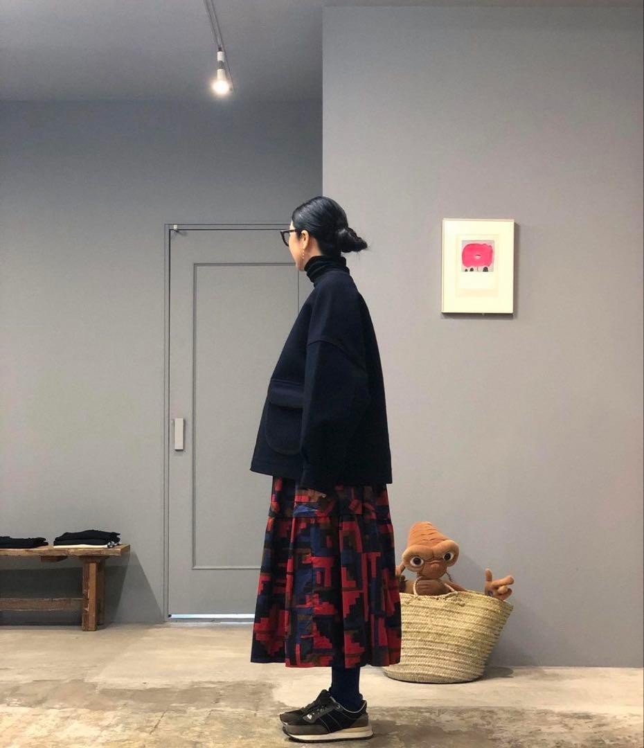 homspun(ホームスパン）メルトン ジップ アップ ブルゾン ネイビー