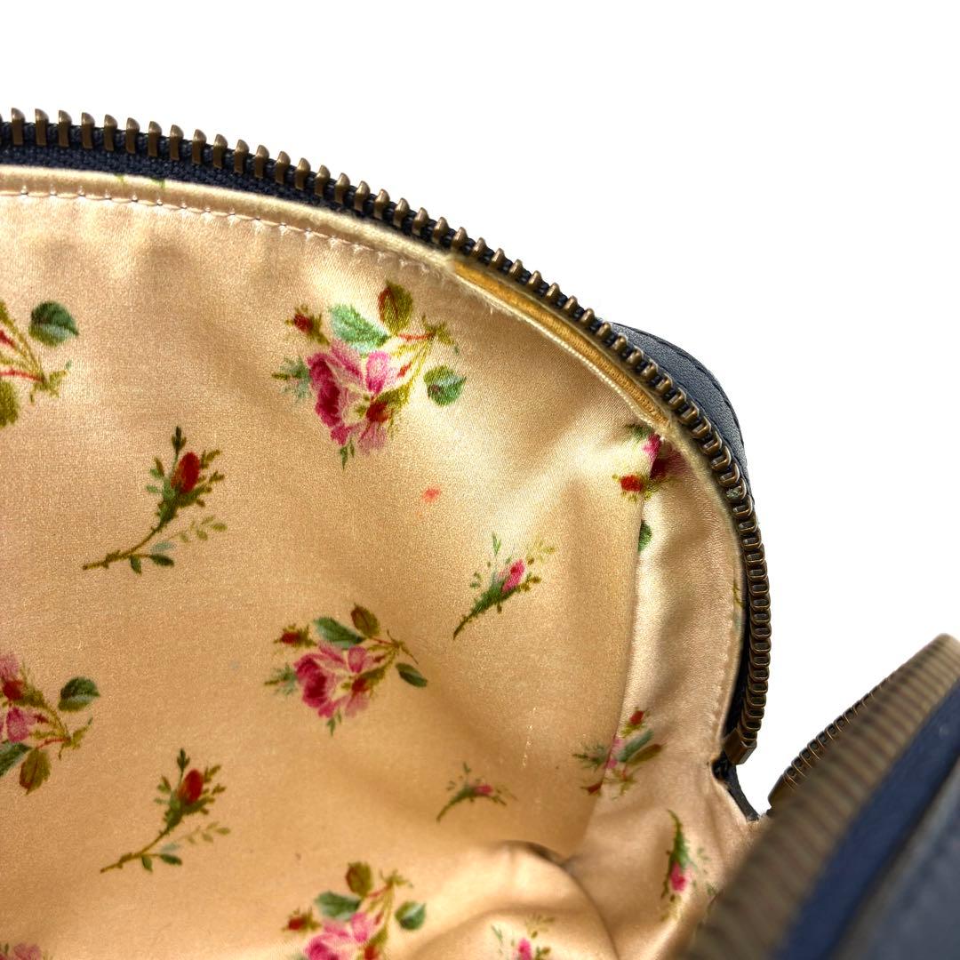 極美品 グッチ デニム GGマーモント フラワー ポーチ 小物入れ 476165