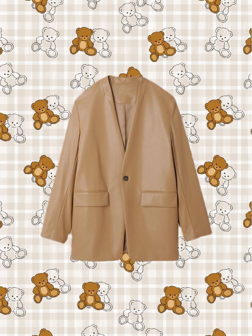 miesroheノーカラーFレザージャケット - メルカリ