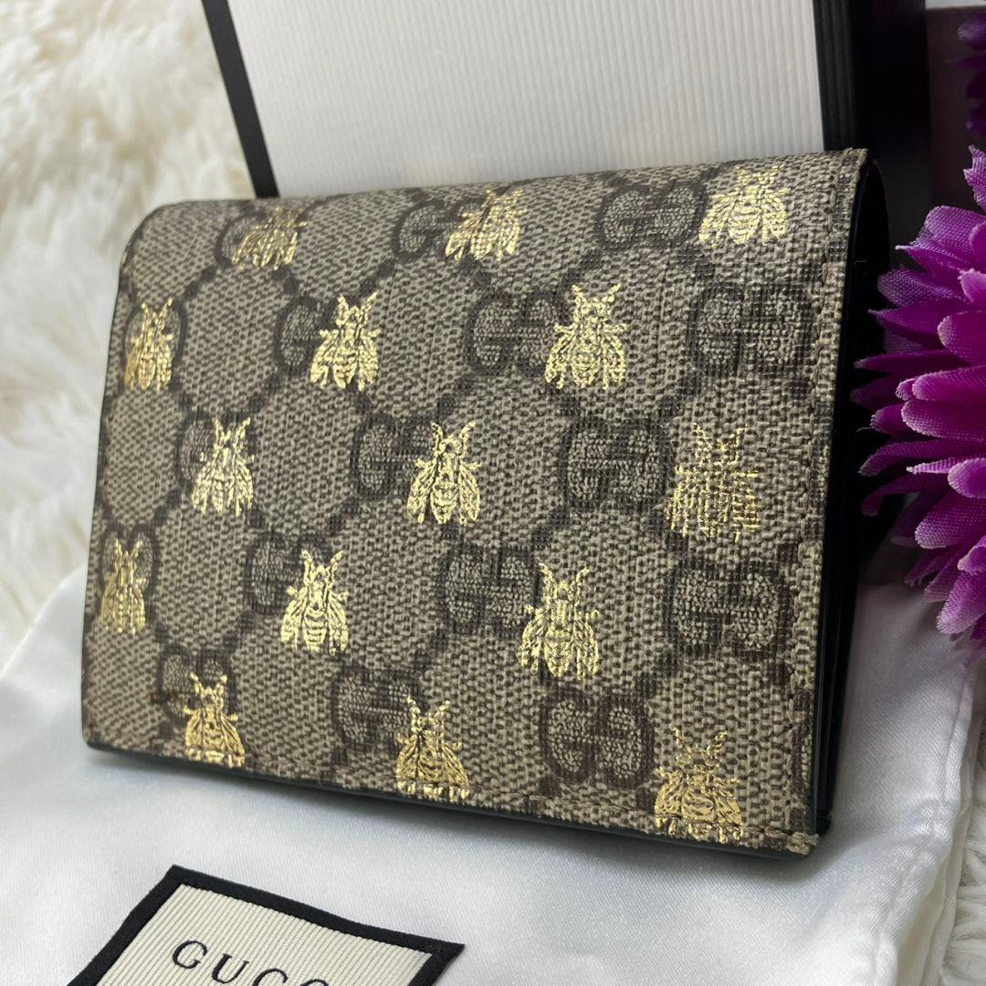 極美品✨GUCCI グッチ 折り財布 PVC レザーGGスプリームビーアニマリエ
