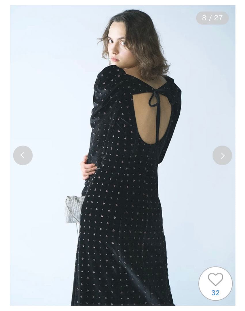 snidel ベロア刺繍ワンピース - メルカリ