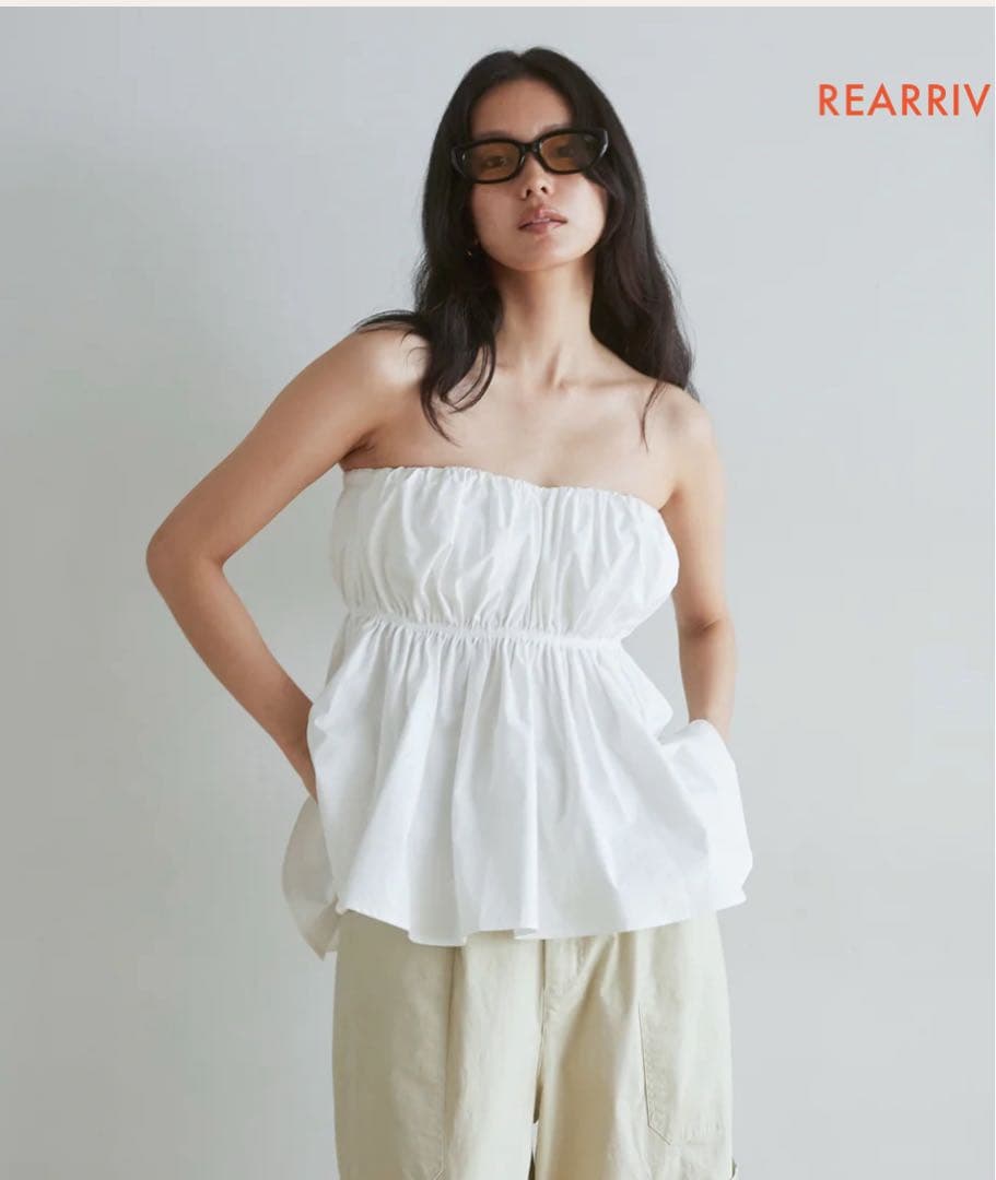 Sea room Lynn ウエストShapeパッドinベアトップス　ホワイト Searoomlynn、ウエストShapeパッドinベアトップス、M、ホワイト - メルカリ