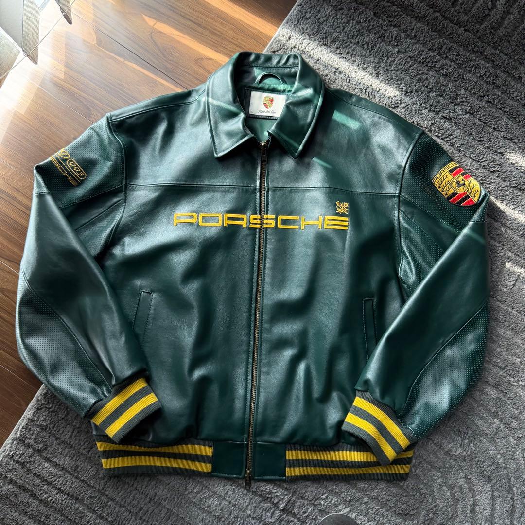aime leon dore × porsche レザージャケット XL - メルカリ
