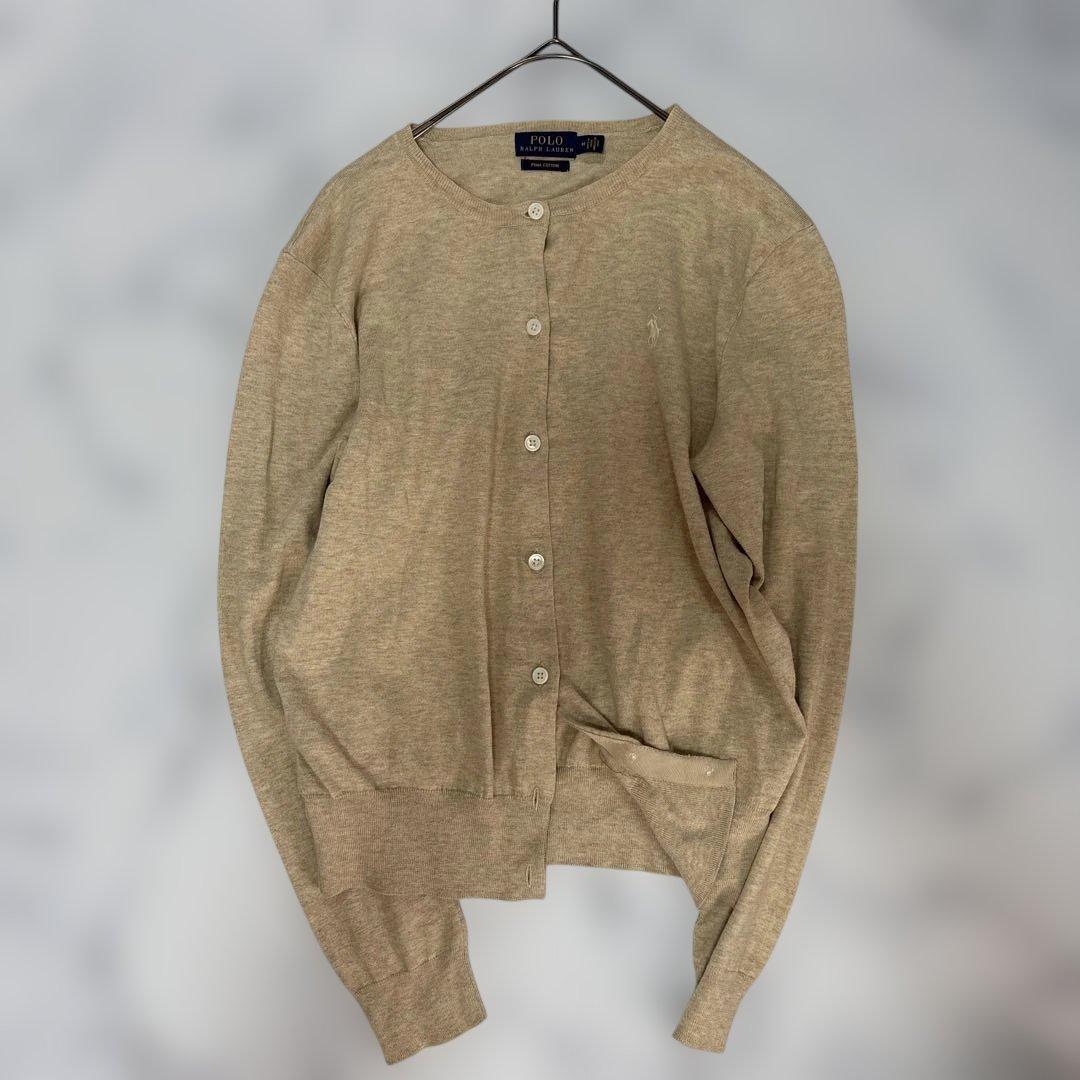 ✨美品✨ ポロラルフローレンベージュカーディガンM - メルカリ