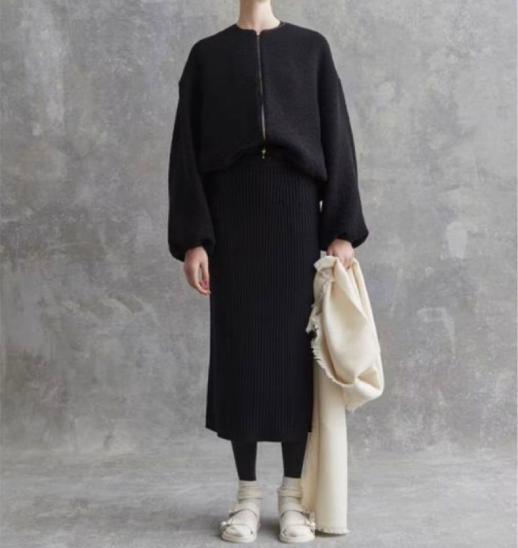 2024aw Drawer ドゥロワー ウールカシミヤリブ編みニットスカート 2024aw Drawer ドゥロワー ウールカシミヤリブ編みニットスカート