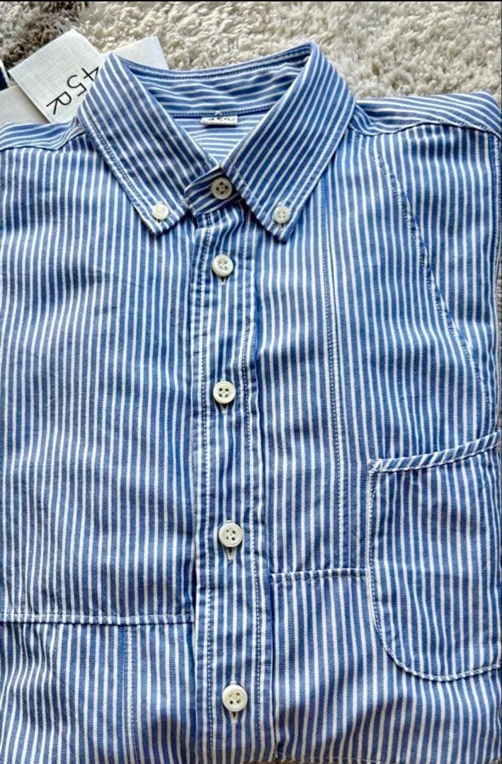 45R 新品タグ付き ストライプ長袖シャツ 01サイズ GERRY（ジェリー） ストライプシャツ 長袖シャツ ブランド ブロード