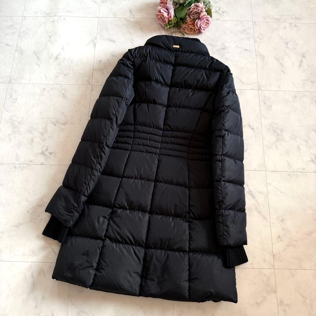 美品☆HERNO ポーラーテック リブ切替 ダウンコート ネイビー 38