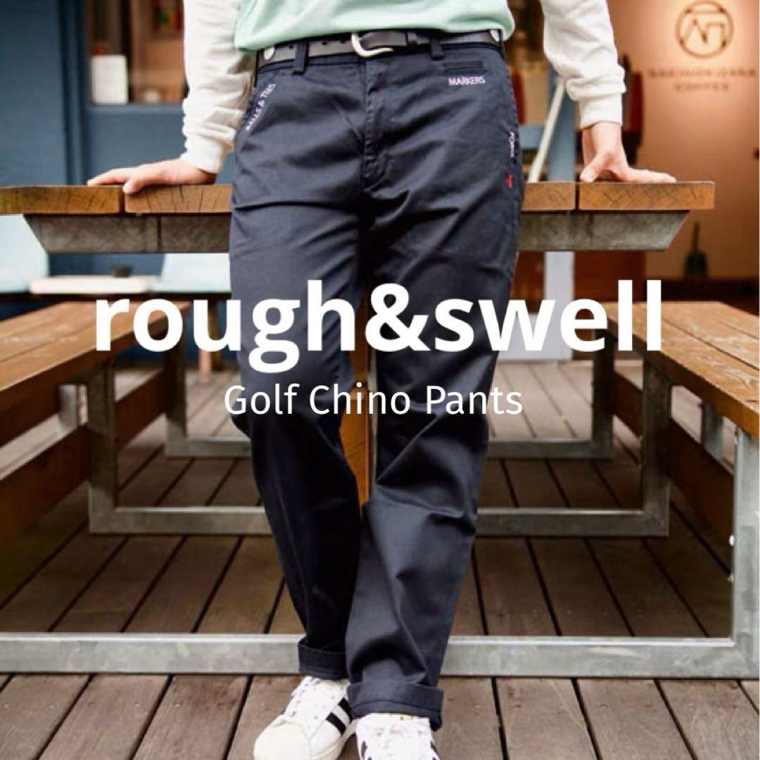ラフアンドスウェル ゴルフ チノパンツ ネイビー カジュアルゴルフドットコムby PALM SPRINGSにrough&swell［ラフアンド