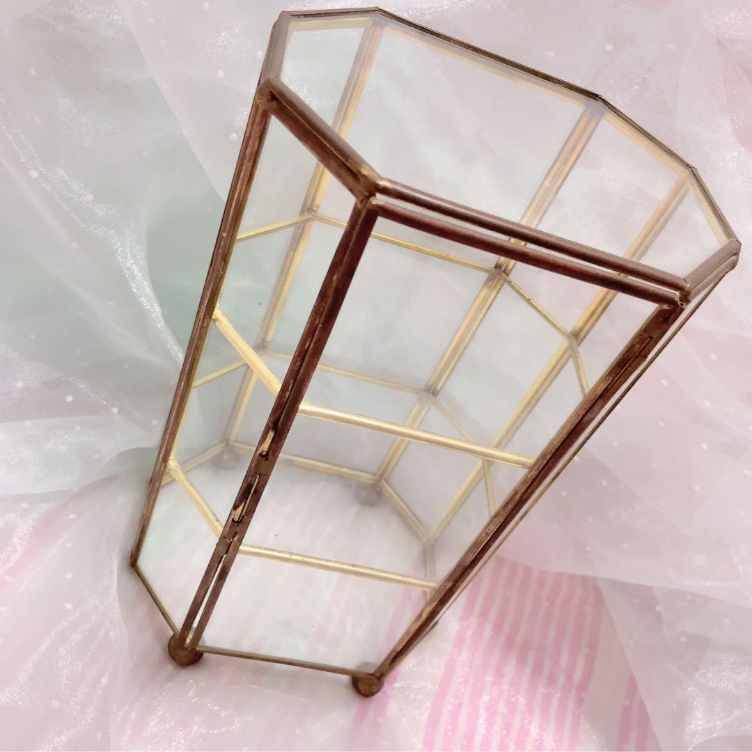 ガラス ショーケース ジュエリーケース ヴィンテージ 真鍮 - メルカリ