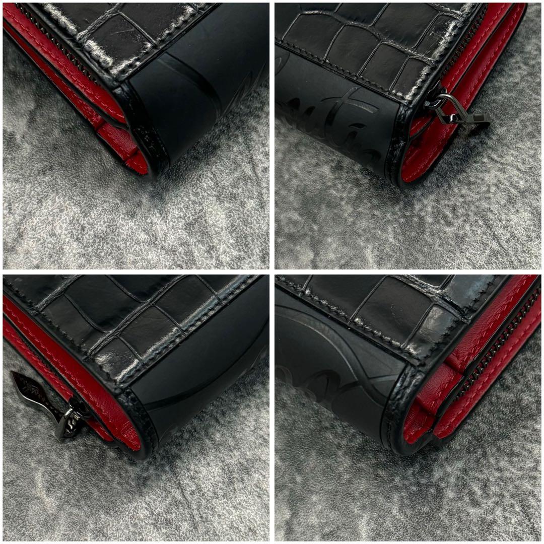 美品 希少✨ クリスチャンルブタン パロマ クロコ 二つ折り財布 レザー