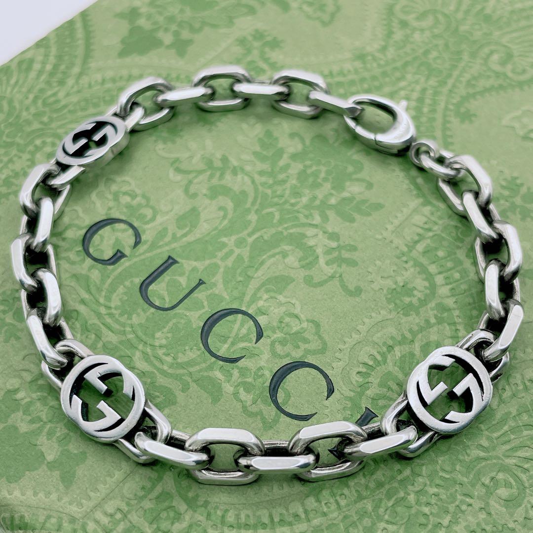 GUCCI　インターロッキング　ブレスレット　17号　シルバー925 GUCCI（グッチ） インターロッキングG ブレスレット 17 h-j606