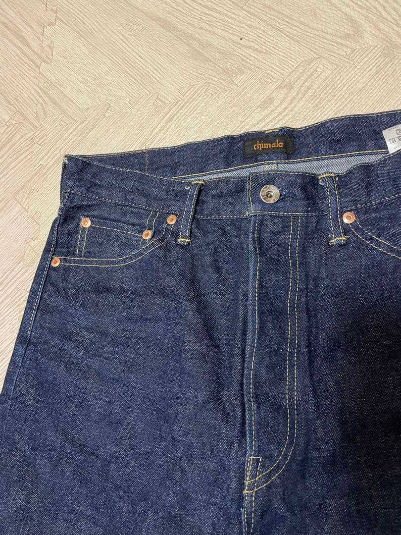 chimala（チマラ）】ワンウォッシュ ワイドテーパードパンツ 26インチ