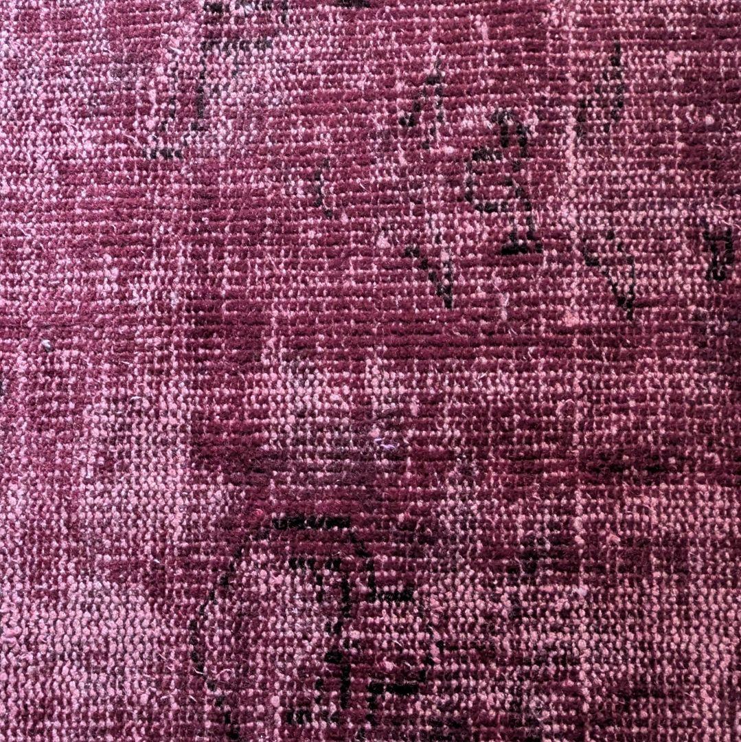 82×198 ボルドーレッドオーバーダイ トルコヴィンテージラグ