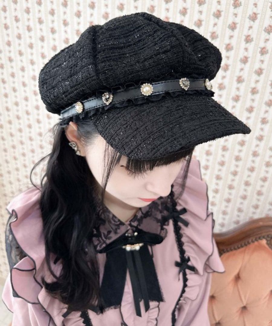 ROJITA レースフリルビジュベルト付きキャスケット ロジータ ROJITA レースフリルビジュベルト付きキャスケット