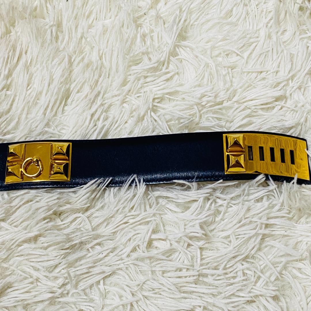 HERMES】エルメス コリエドシアン 箱付き ゴールド ネイビー ベルト