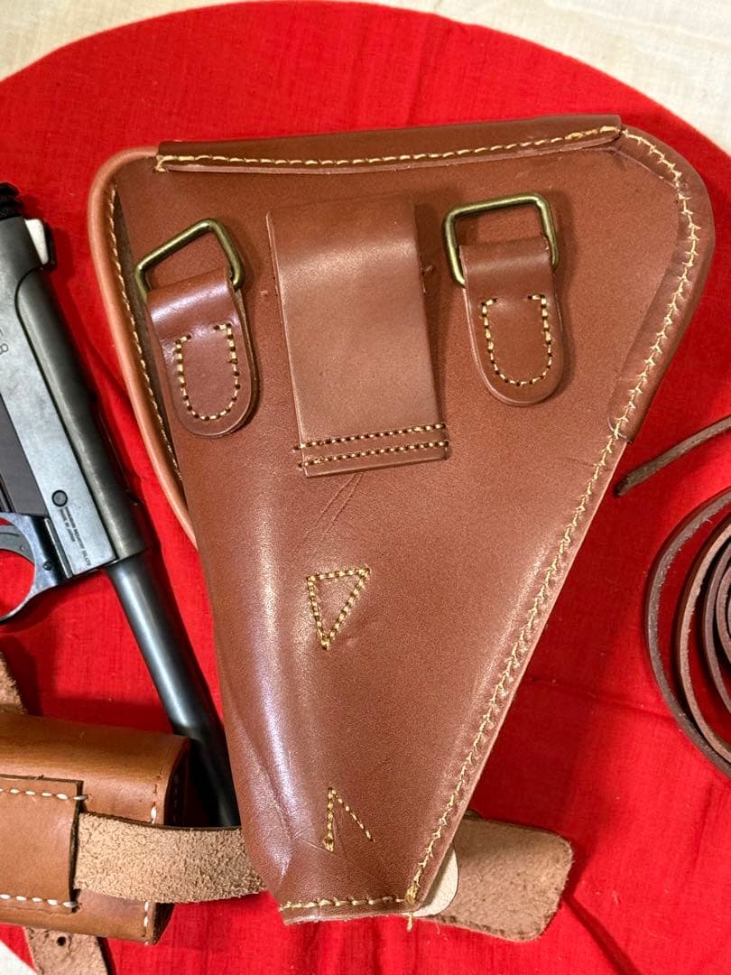 C）日本軍 南部14年式拳銃嚢と拳銃弾薬盒＆ベルトのセット（複製品