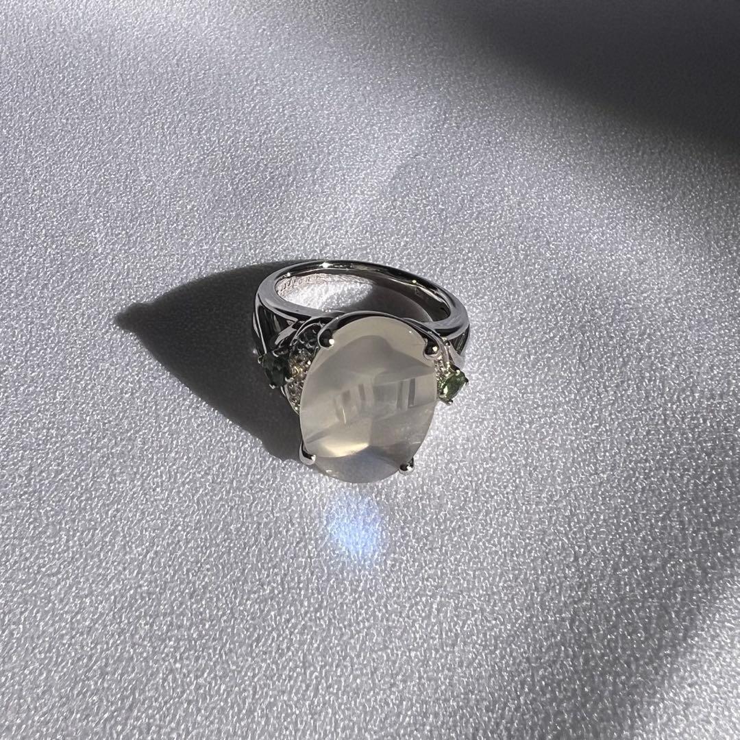 K18 WG トムムーンシュタイナー ムーンストーン&グリーントルマリン