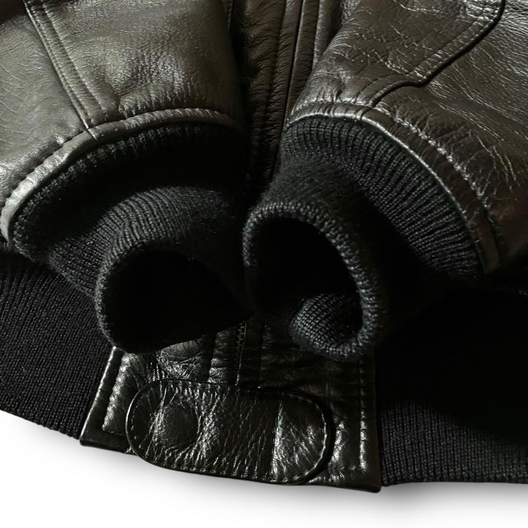 vintageレザージャケットCWU-45P型フライトジャケット本革ブラック黒L