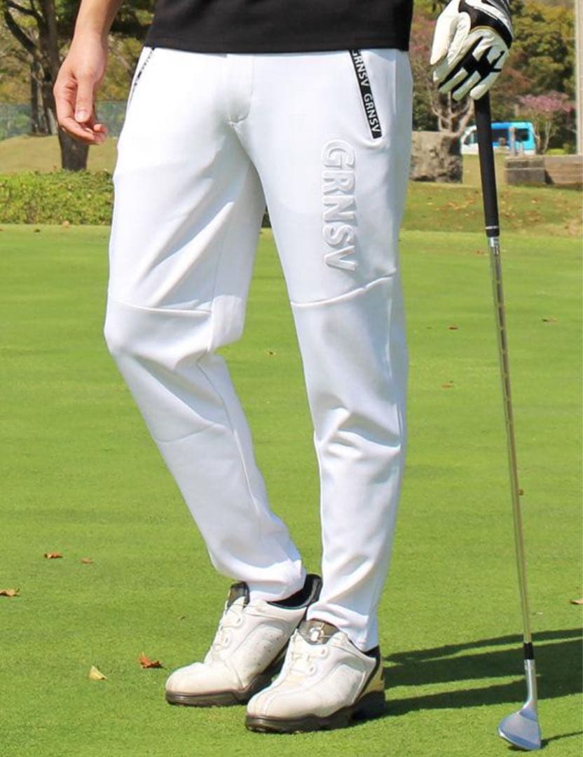 GRNSV ホワイト スリムフィット ゴルフパンツ - メルカリ