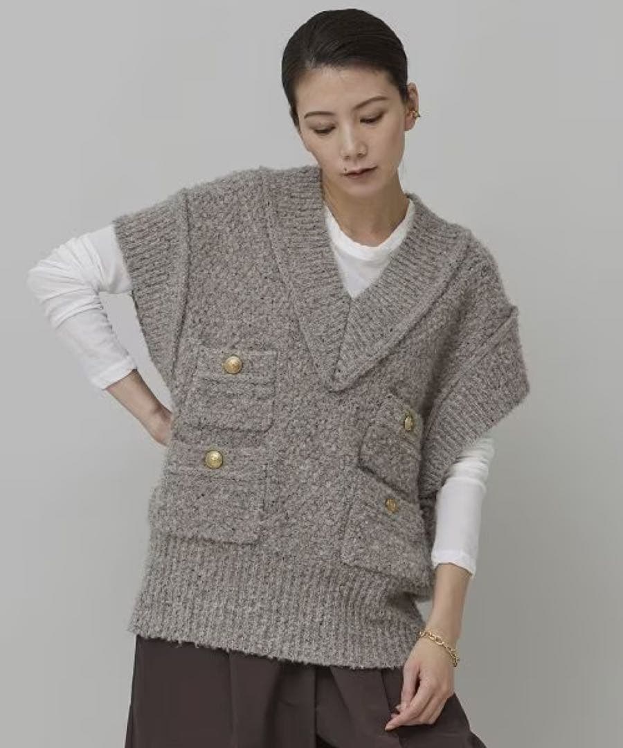 Curensology ツイーディヤーンニットベスト Curensology（カレンソロジー）の「Curensology(カレンソロジー)/ツ