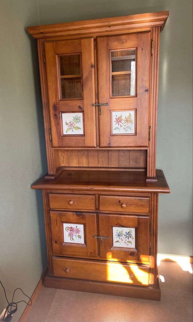 スペインタイル　食器棚 食器棚「セリエ」アーバンウォール色 奥行53cm 高さ205cm 幅全2サイズ