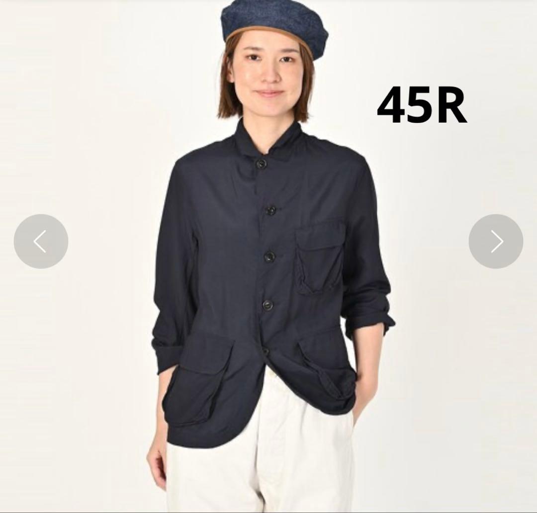 45R レーヨンダンプのシャツジャケット　【価格44,000円】 45R藍インドリネンシルクツイードの四角ジャケット: WOMEN｜45R