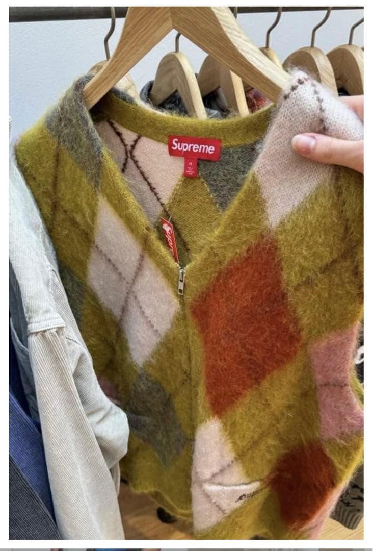 Supreme Brushed Argyle Zip Up Vest M 新色 - メルカリ