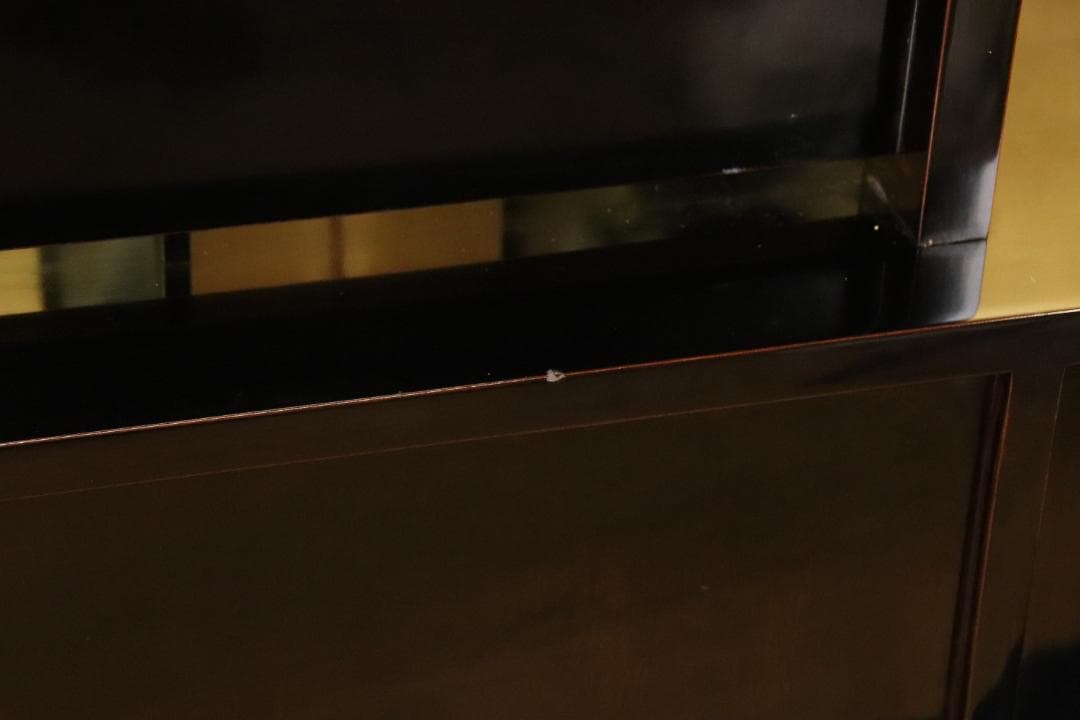 枝垂れ桜様専用、高級輪島塗 黒漆塗り 芍薬蒔絵 台 ドレッサ 三面鏡