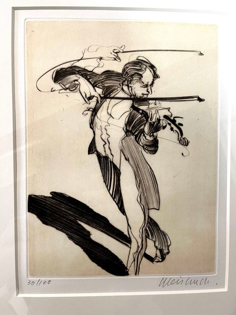 リトグラフクロード・ワイズバッシュ「ドライポイント」直筆サイン