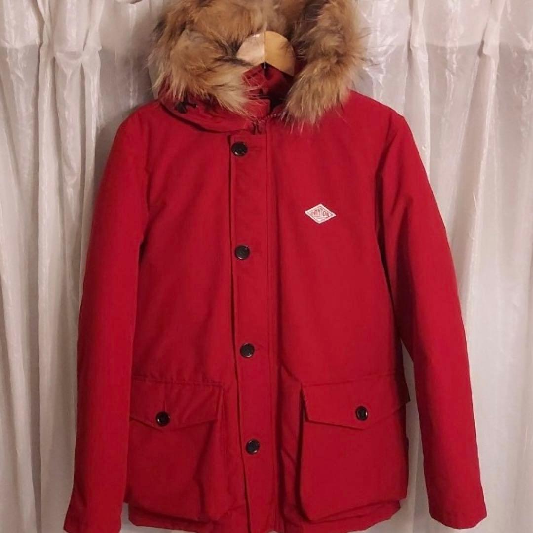 最終値下げ　ダントン　ダウンジャケット 最終値下げ 極美品 DANTON タッサーダウンジャケット カーキ 40 ファー