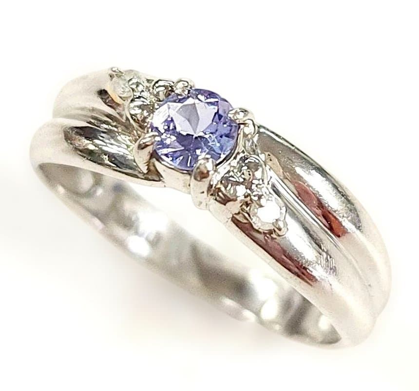 PT900 タンザナイト ダイヤモンド リング 2.61g サイズ9号