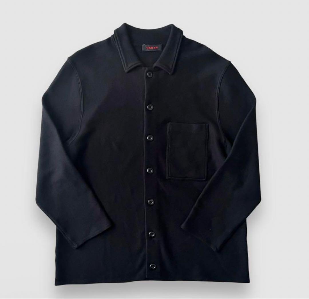 CABaN コットンカシミヤ ミラノリブニットジャケット シャツカーディガン 黒 CABaN コットンカシミヤ ミラノリブニットジャケット シャツ