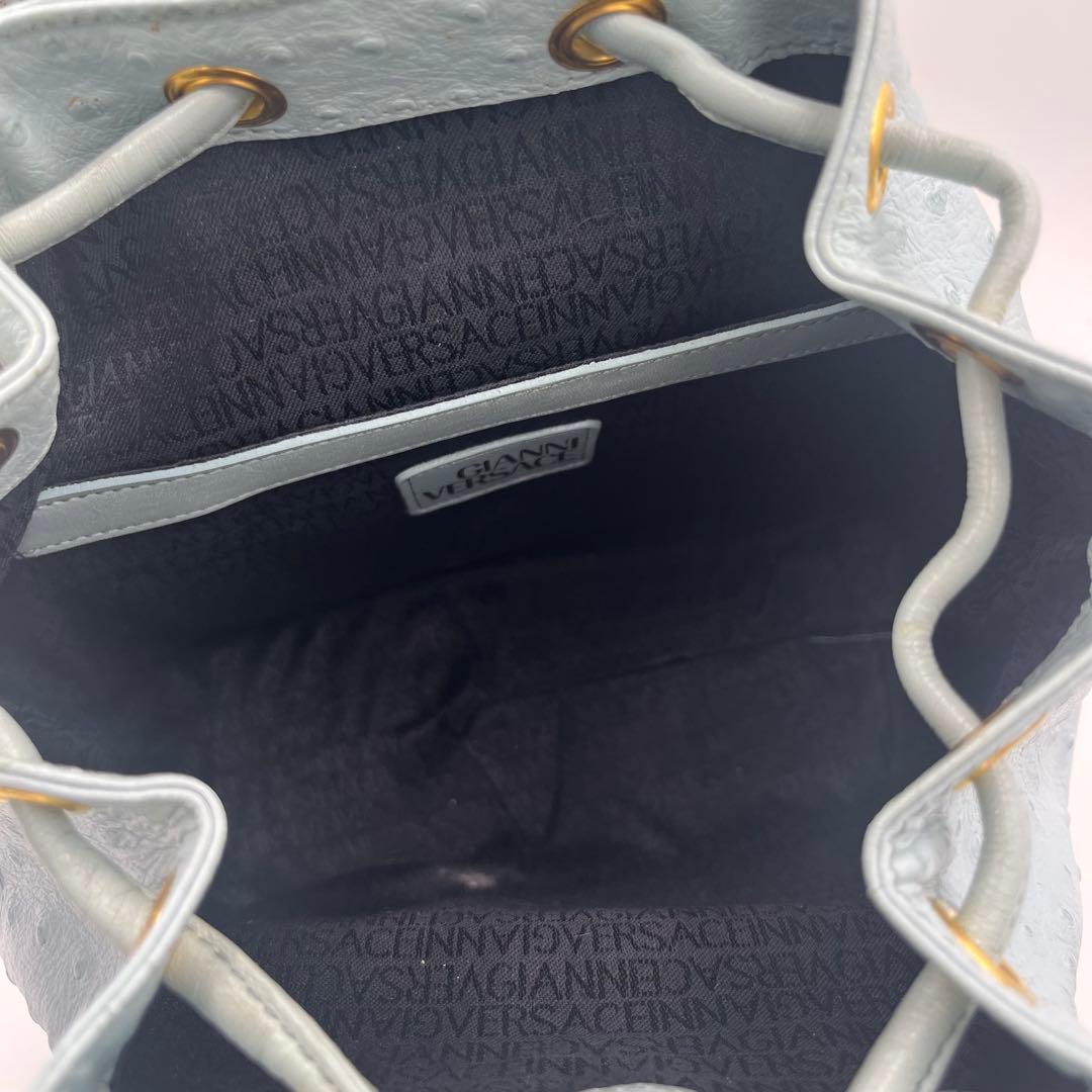 希少】ヴェルサーチ リュック オーストリッチ サンバースト 巾着