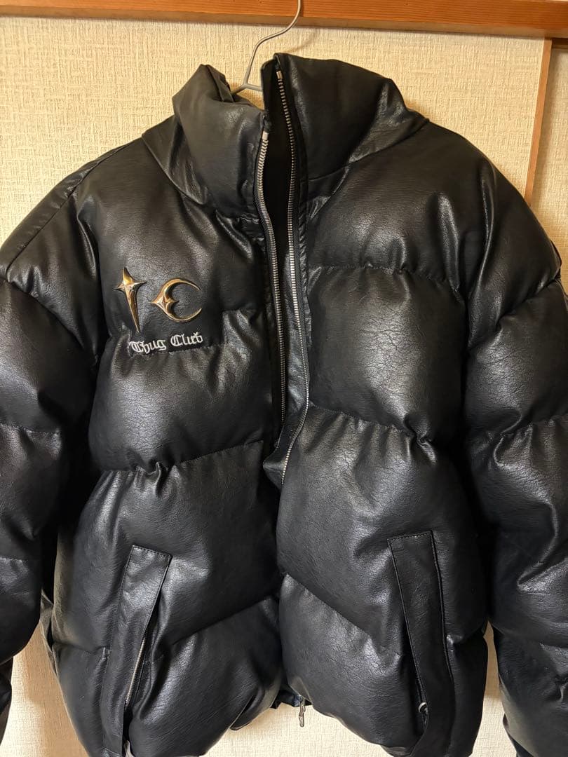 THUG CLUB サグクラブ レザー ダウンジャケット Thug Club ダウンジャケット Leather Puffer Jacket｜MIRISE(ミライズ