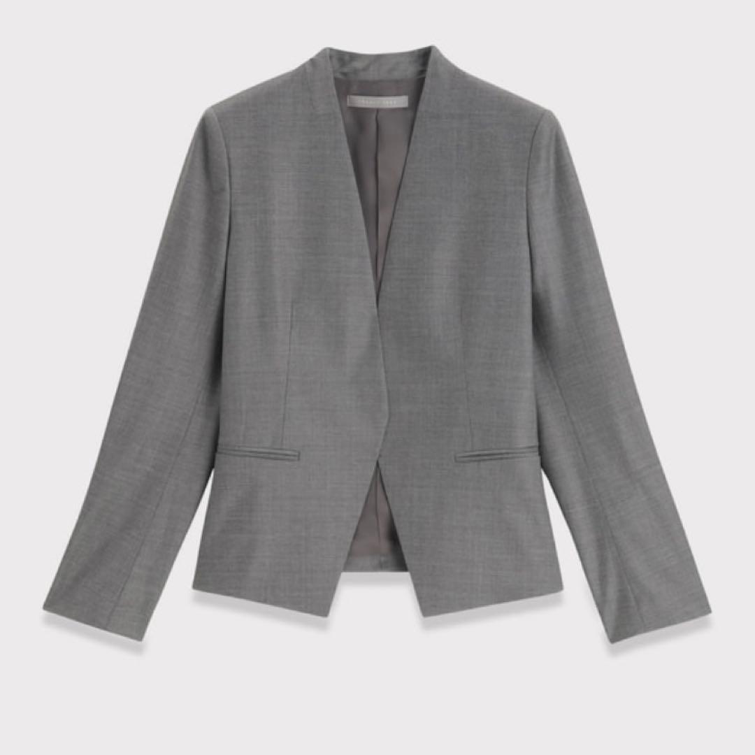 美品 Theory luxe スカートスーツセットアップ ノーカラー グレー