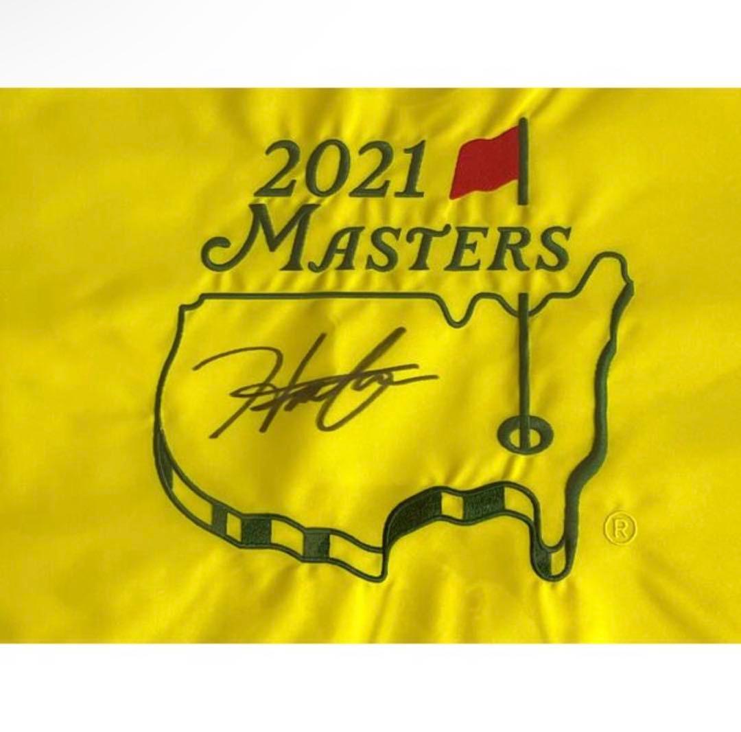 松山英樹 マスターズ 2021 ピンフラッグ 直筆サイン 額装付 シリアル