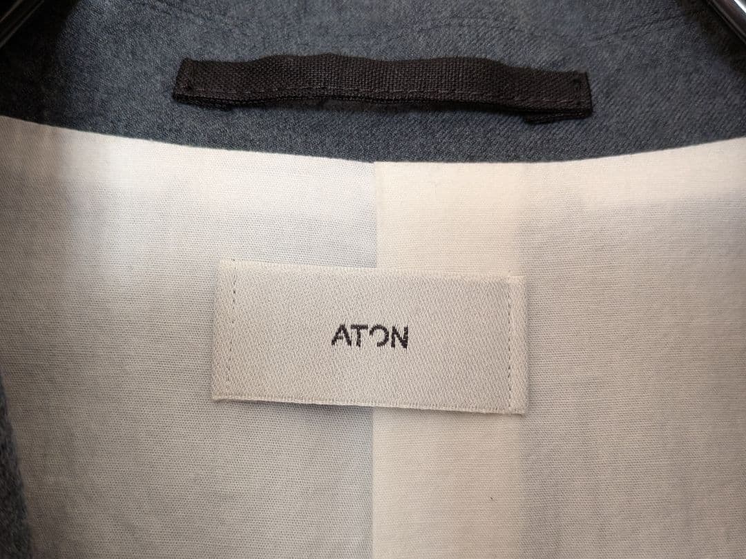 ATON SHRINK FLANNEL JACKET 02 GRAY - メルカリ