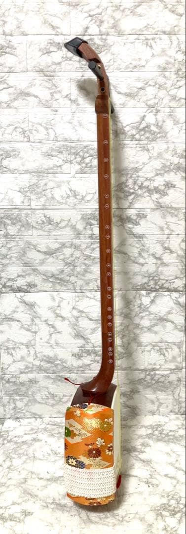 美品】三味線 中棹 撥 特選白象印 ハードケース付き 音出し確認済