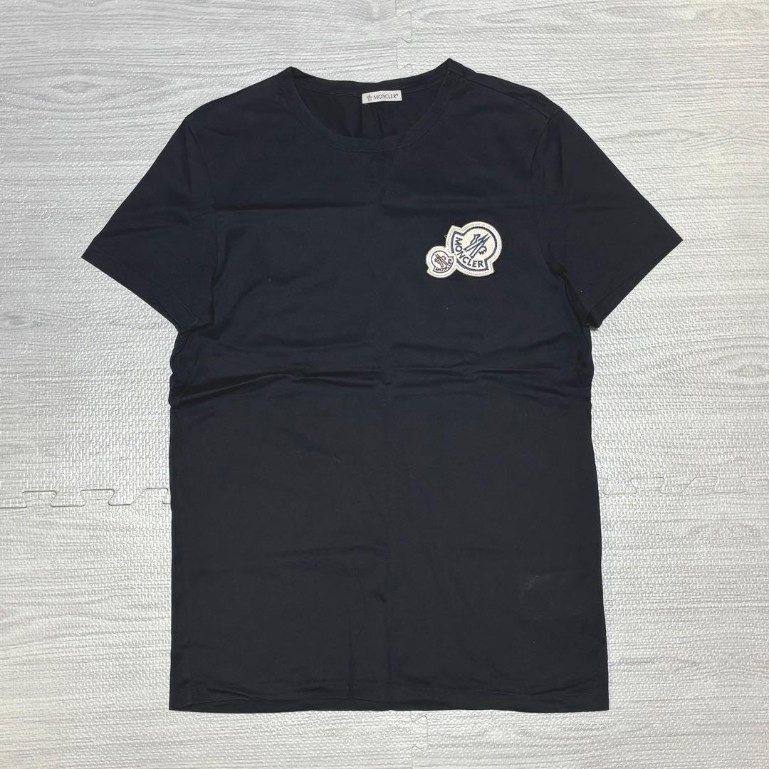 モンクレール Tシャツ ダブルワッペン ブラック Sサイズ - メルカリ