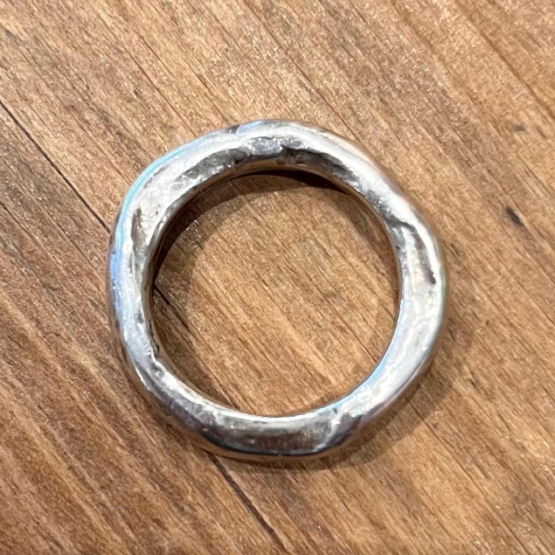市松 リング silver刻印 幅約3mm シルバーリング 約13号 イチマツ