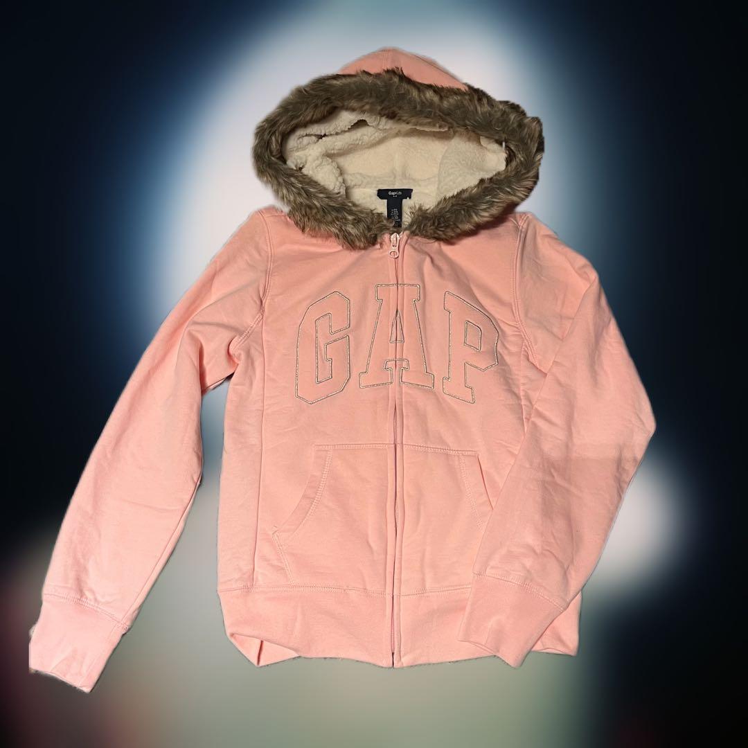 GAP ジップアップファーパーカー ピンク y2k 00s グランジ ギャル