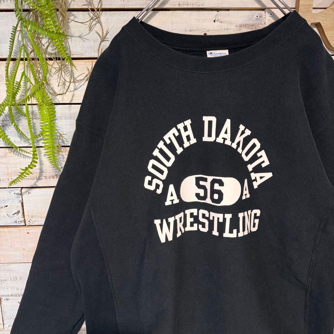 チャンピオン リバースウィーブ 青タグ 復刻 3段プリントスウェットXL 黒 Champion（チャンピオン） REVERSE WEAVE リバースウィーブ 青単タグ