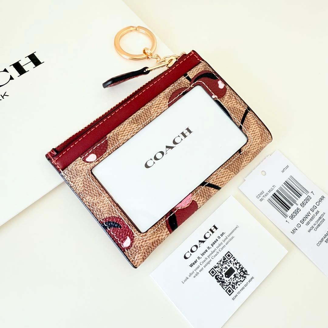 COACH コーチ コインケース 小銭入れ財布 レッド チェリー さくらんぼ