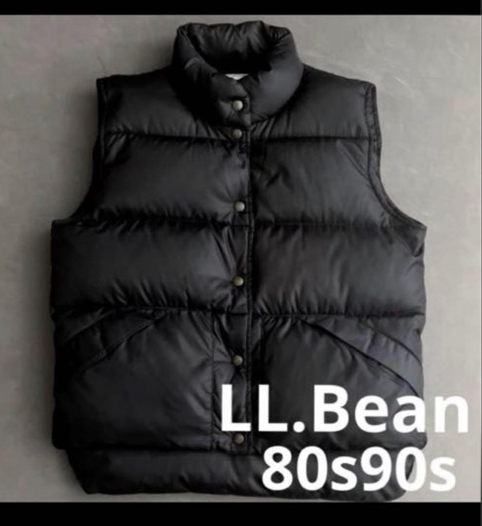 LL.Bean 80s90s ブラックダウンベスト - メルカリ