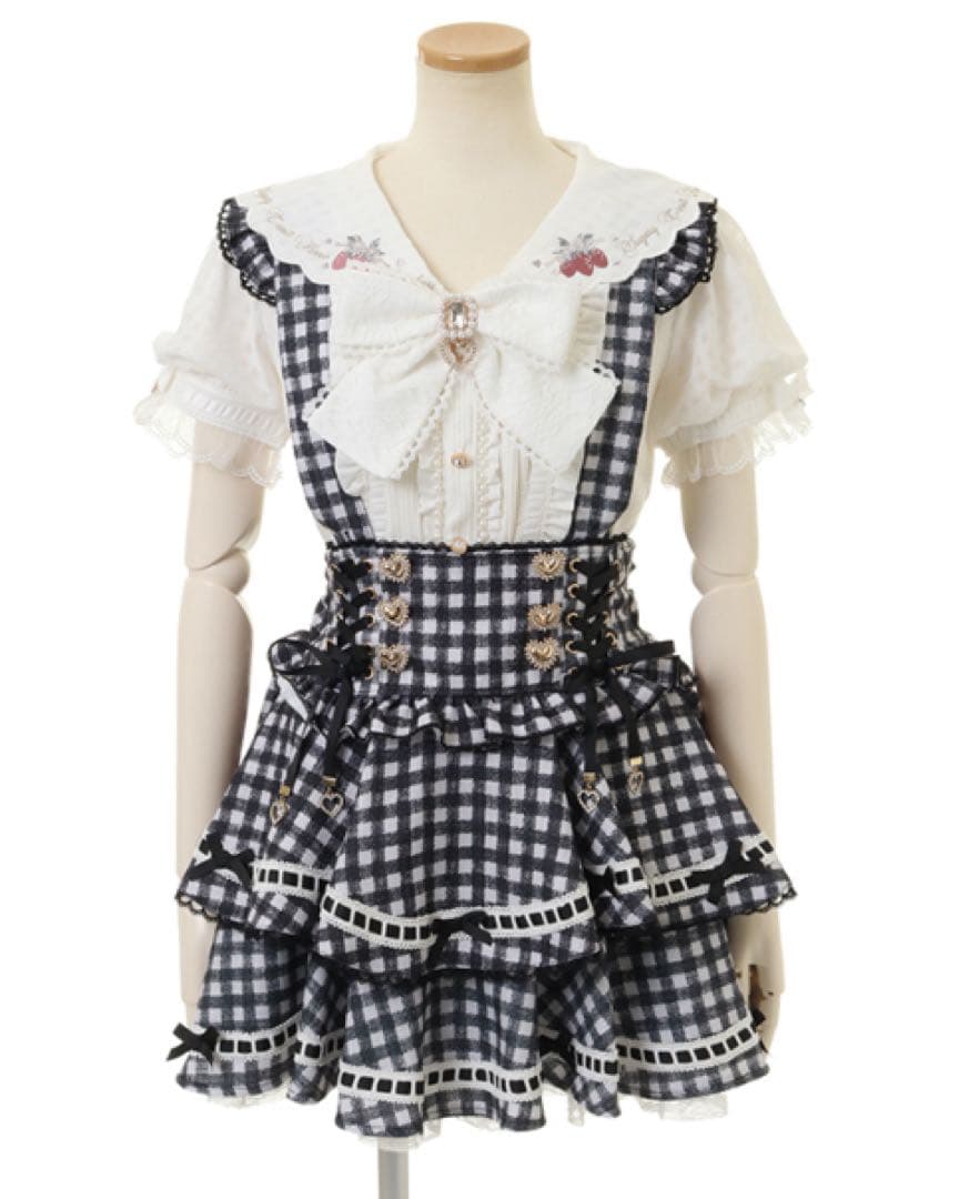 はしごリボンギンガムティアードスカパンブラック はしごリボンギンガムティアードスカパン ｜ LIZ LISA（リズリサ）公式