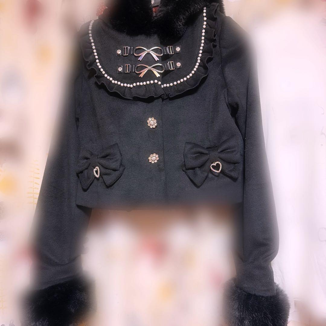 NOEMIE ノエミー ヨークフリルドーリーショートコート 黒 - メルカリ