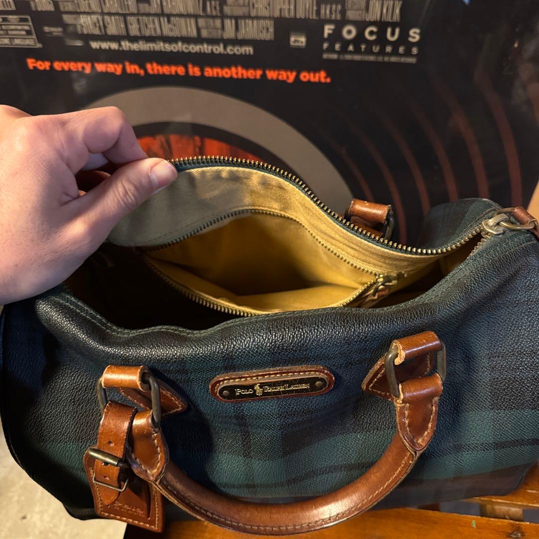 90s vintage RalphLauren ブラックウォッチ柄 ミニボストン - メルカリ