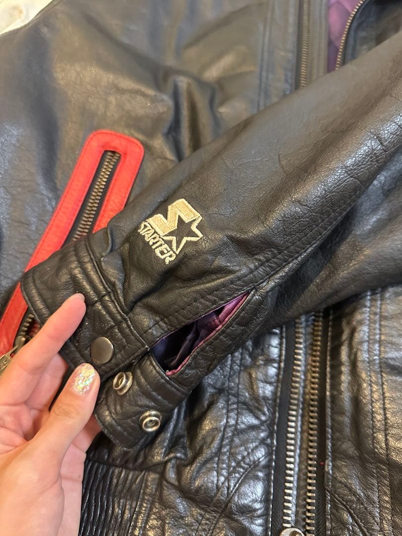 希少レア】スターター製 シカゴブルズレザージャケット 90s Lサイズ