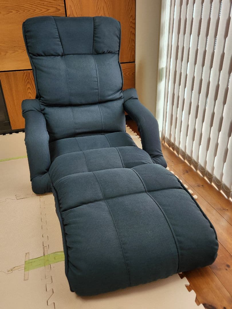 極リクライニング座椅子 ネイビー 大特価】座椅子 リクライニング フロアチェア 極ロング 極座椅子